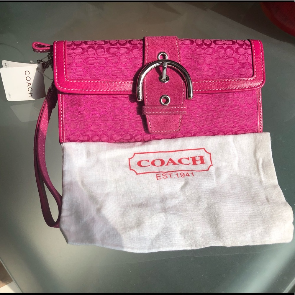 NWT Coach Raspberry Wallet Wristlet
